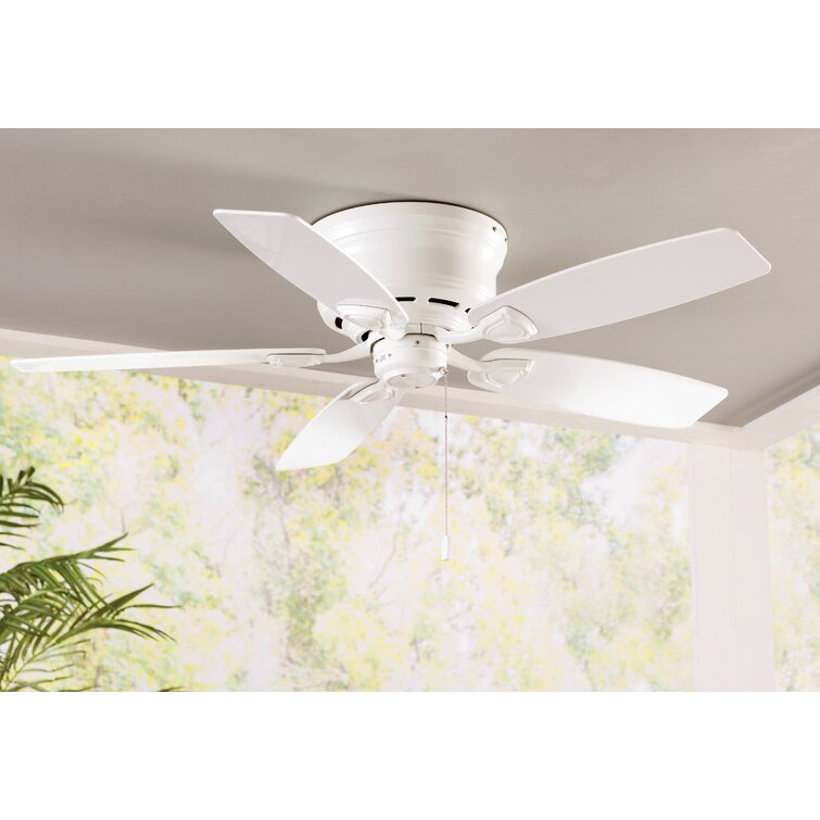 48" Sea Wind 5 - Blade Flush Mount Outdoor Ceiling Fan with Pull Chain