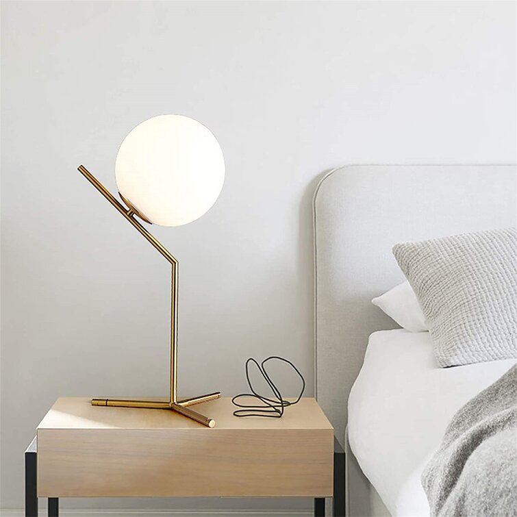 Modern Table Lamp Glass Ball Table Lamp Bedroom Bedside Lamp Reading Lamp E27 Lamp Holder 110V (High Style)
