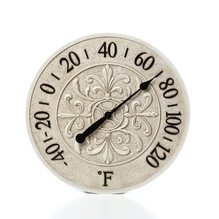 15" Le Blanc Fleur Wall Thermometer