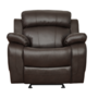 Homelegance Furniture Marille Double Glider Reclining Chair in Brown