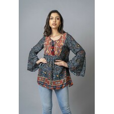 Digital Printed Embroidrered Top