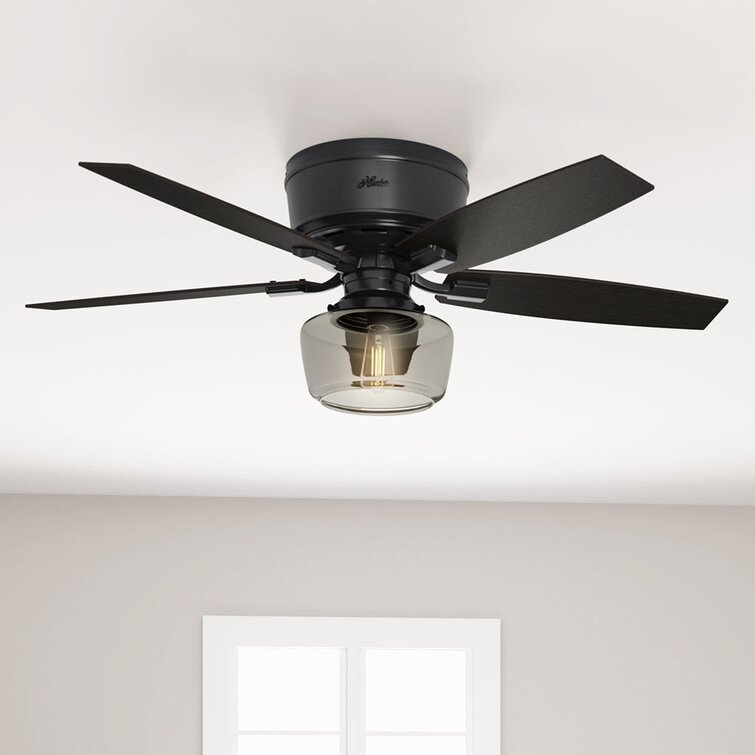 52" Bennett 5 - Blade Flush Mount Ceiling Fan with Remote Control and Light Kit Included
