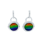 Ammolite Earring in 14K White Gold
