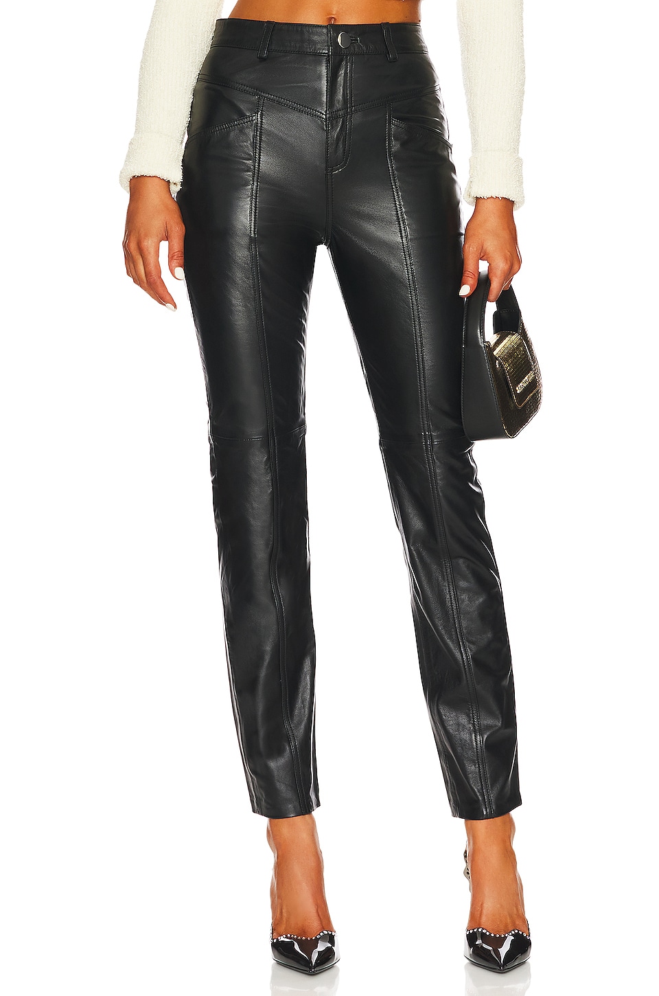 NBD Mari Leather Pant in Black | REVOLVE