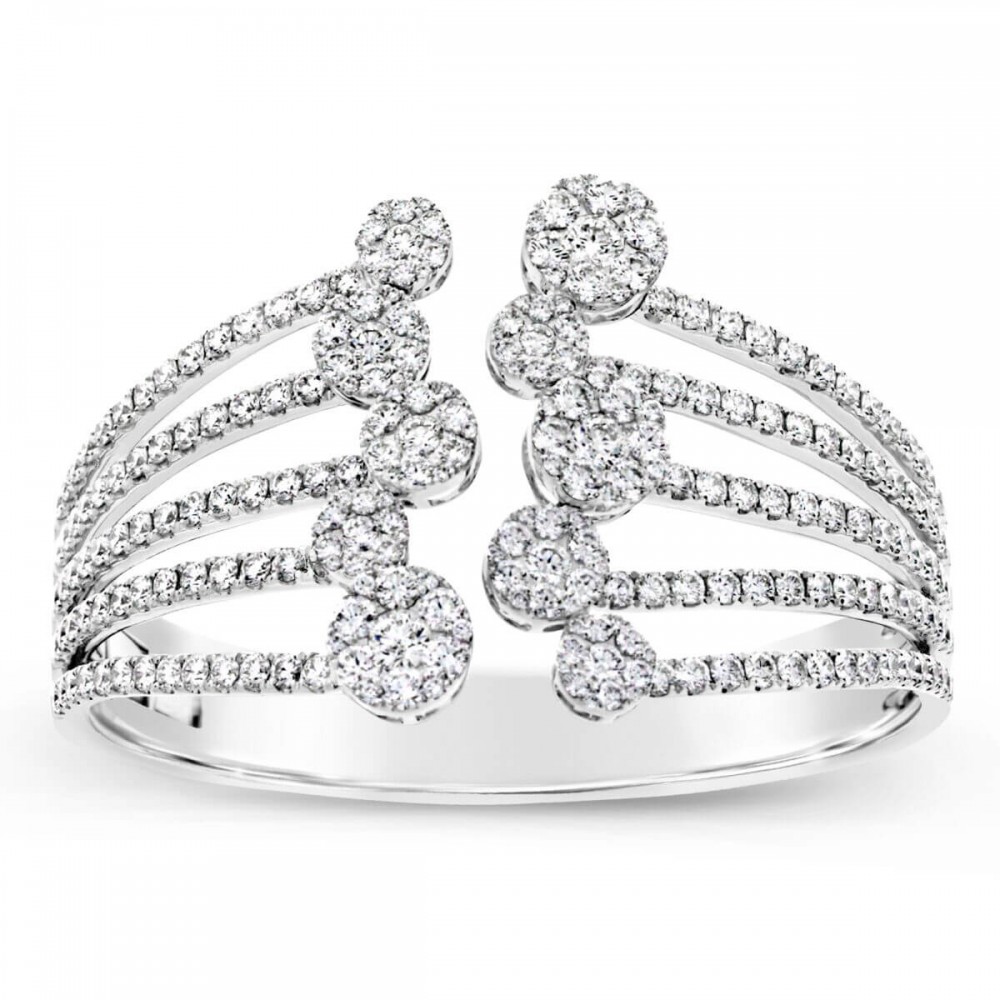 18K 5-Row Diamond Open Cuff...