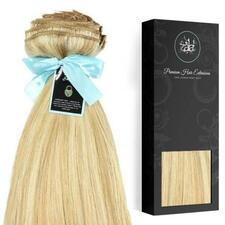 ZALA - 12-/14-INCH HONEY/BEACH BLONDE HIGHLIGHTS CLIP-IN HAIR EXTENSIONS — 100% REMY HAIR