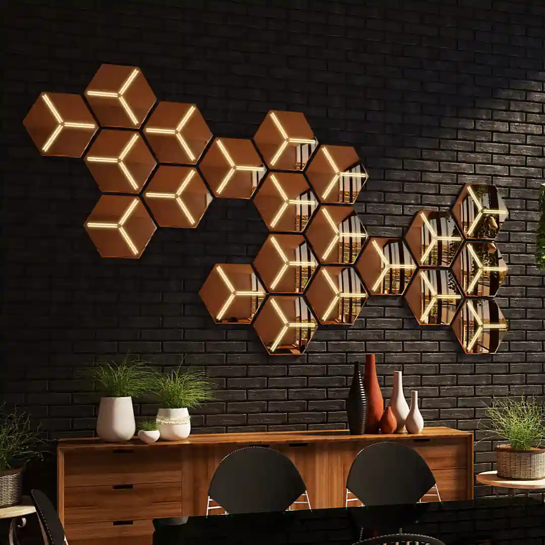 honeycomb Wall Mirror for L...