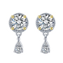 1Ct Moissanite Diamond Electroplated 18K Gold Sterling Silver Earrings