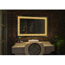 Washbasin Mirror with Warm Light LED Lights in the Dark Bathroom