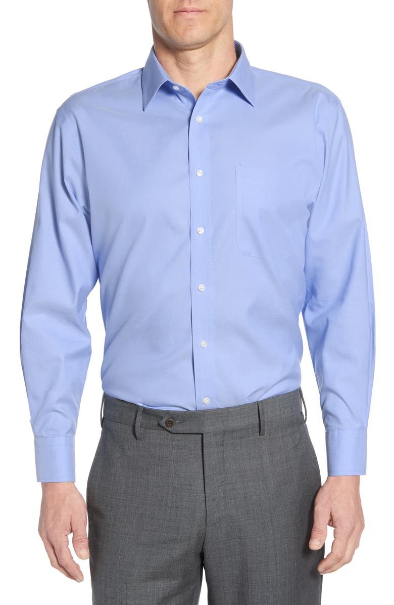 NORDSTROM Smartcare™ Traditional Fit Dress Shirt, Main, color, BLUE HYDRANGEA
