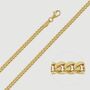 9ct Yellow Gold Plated Sterling Silver 3.5mm Diamond Cut Cuban Chain