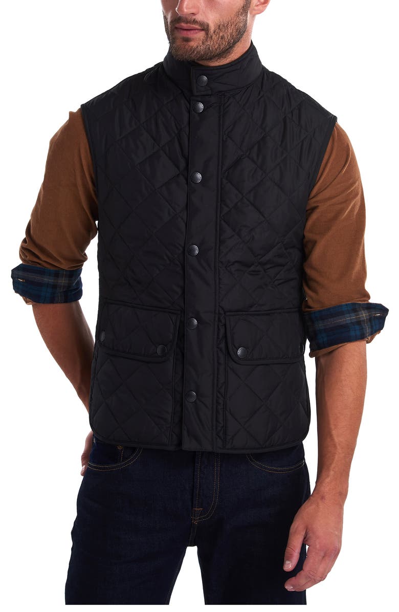 BARBOUR Lowerdale Regular Fit Quilted Vest, Main, color, BLACK