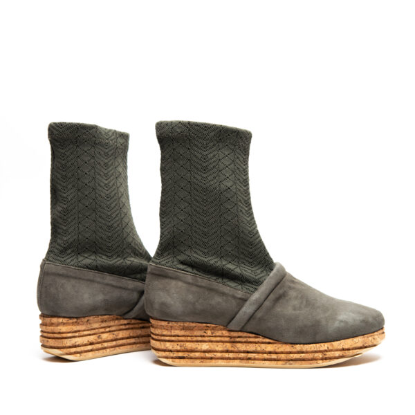Lea Olive Green Sock Boot