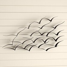 Beautiful Patterned Metal Flocking Birds Wall Decor