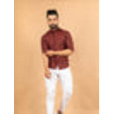 Chevron Jaipuri Printed Cotton Shirt