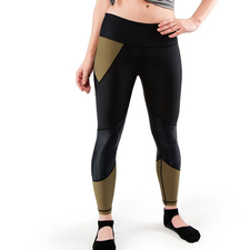 Black and olive-green aloe vera leggings