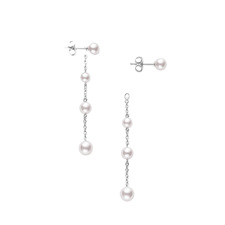 Mikimoto 18K White Gold Akoya Pearl Earrings