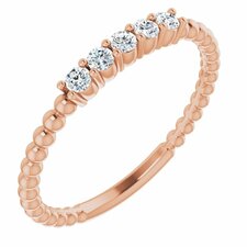 14K Rose 1/6 CTW Lab-Grown Diamond Stackable Ring
