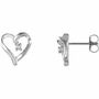 14K White .04 CTW Diamond Heart Earrings