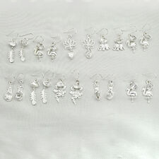 Wholesale lot of 10 natural white herkimer diamond 925 silver dangle earrings w1470