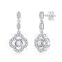 0.3Ct Moissanite Diamond Four-Leaf Colver Sterling Silver Stud Earrings.