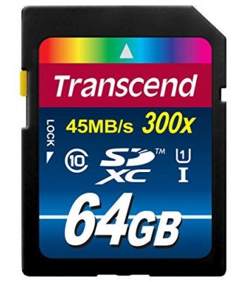 Transcend 64GB High Speed 10 UHS Flash Memory Card TS64GSDU1E (up to 45 MB/s, 300x)