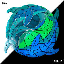 Yin Yang Dolphins Glow in the Dark Swimming Pool Mosaic
