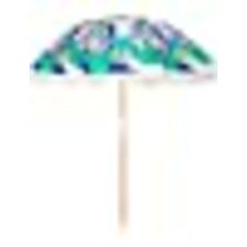 Bamboo Bungalow Miss Flamingo Portable Outdoor Beach Umbrella, Two Metre UPF 50, Sunshade Umbrella with Carry Bag, Stylish Wooden Pole with Tilt Feature