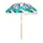 Bamboo Bungalow Miss Flamingo Portable Outdoor Beach Umbrella, Two Metre UPF 50, Sunshade Umbrella with Carry Bag, Stylish Wooden Pole with Tilt Feature