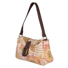 Cotton Leather Floral Printed Kantha Work Shoulder Bag