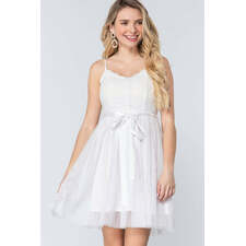 Lace Stiff Meshed Cami Mini Dress