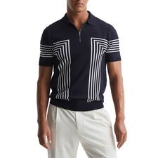 REISS Jasper Zip Polo, Main, color, NAVY