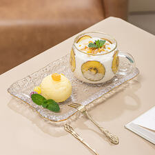 Glass Cup Saucer Set