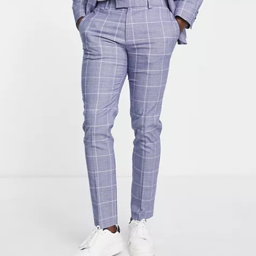 Men’s lavender checked orga...