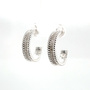 .15ctw Diamond Cable-Edge Round Hoop Earrings; Sterling Silver