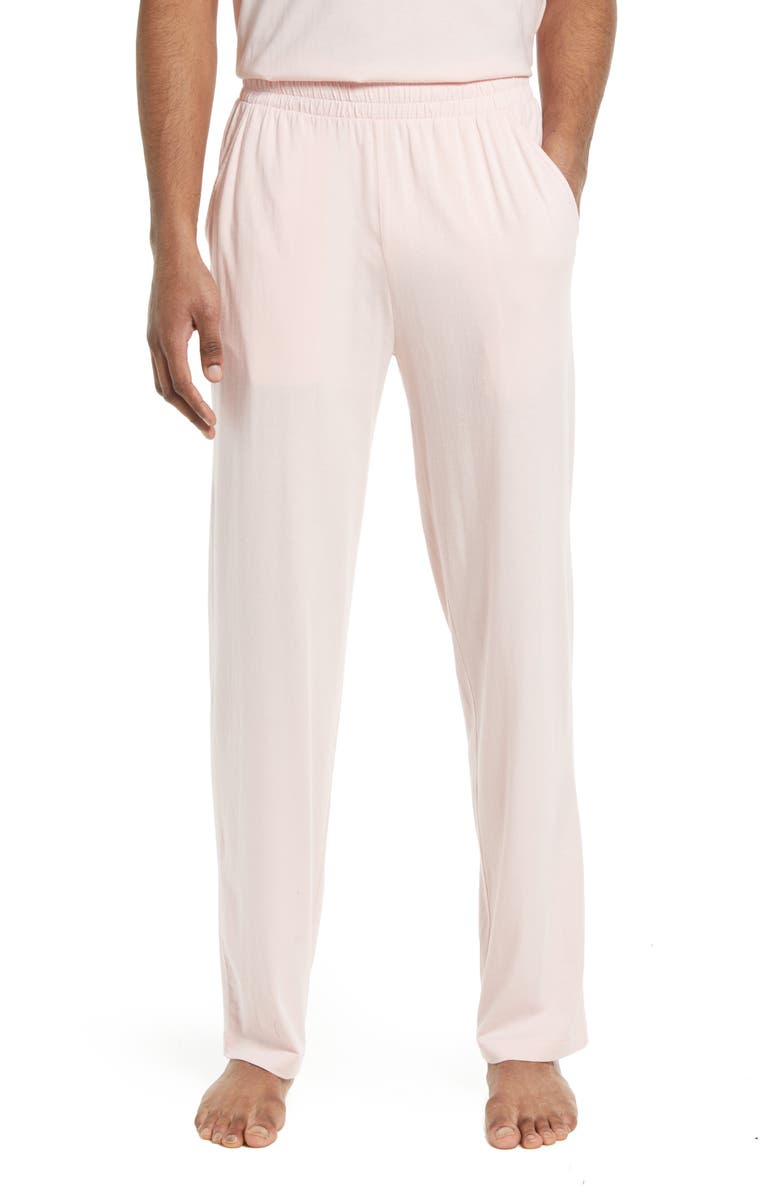 OPEN EDIT Men's Cotton Blend Tapered Pajama Pants, Main, color, PINK LOTUS