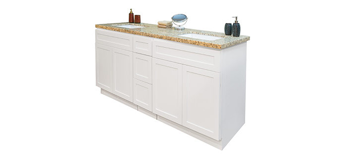 SHAKER WHITE BATHROOM CABINETS