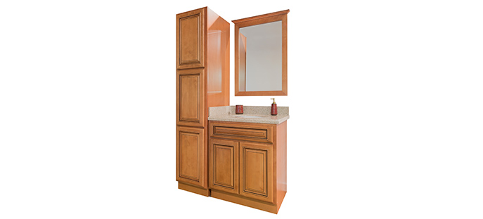 MAPLE GLAZE BATHROOM CABINETS