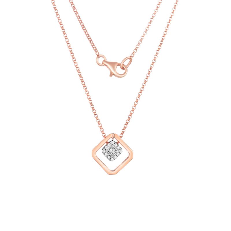 18K Rose Gold Diamond Penda...