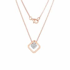 18K Rose Gold Diamond Pendant with 13 Diamonds 