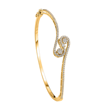 Simple Bracelet In Yellow Gold And Diamonds