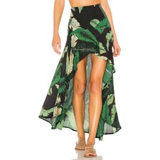 BEACH RIOT Rachel Skirt in Black Palm | REVOLVE