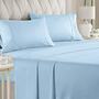 CGK Unlimited King Size Sheet Set - 4 Piece Hotel Bed Sheets - Extra Soft - Deep Pockets - Easy Fit - Breathable &amp; Cooling, Wrinkle Free Kings Bed Sheets (King Size, Light Blue)
