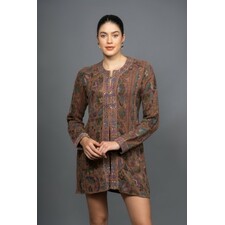 Ethnic Jacquard Embroidered Cardigan