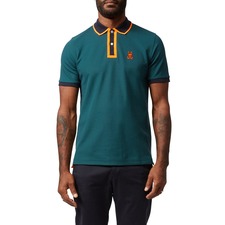 PSYCHO BUNNY Kay Tipped Cotton Polo, Main, color, SPRUCE