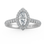 Buy Marquise Halo Engagement Rings