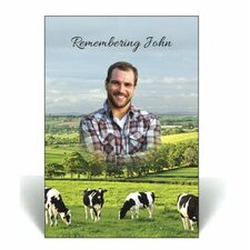 an on a farm on a memorial card