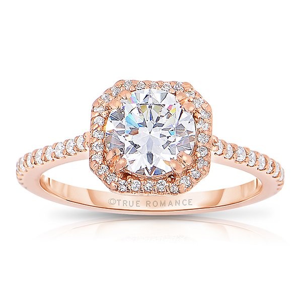 14k Rose Gold Round Cut Hal...