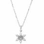 Sterling Silver .01 CT Natural Diamond Snowflake 16-18" Necklace