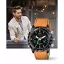 Sylvi Classy Brown Leather Belt Black Dial Watch for Men - Sylvi